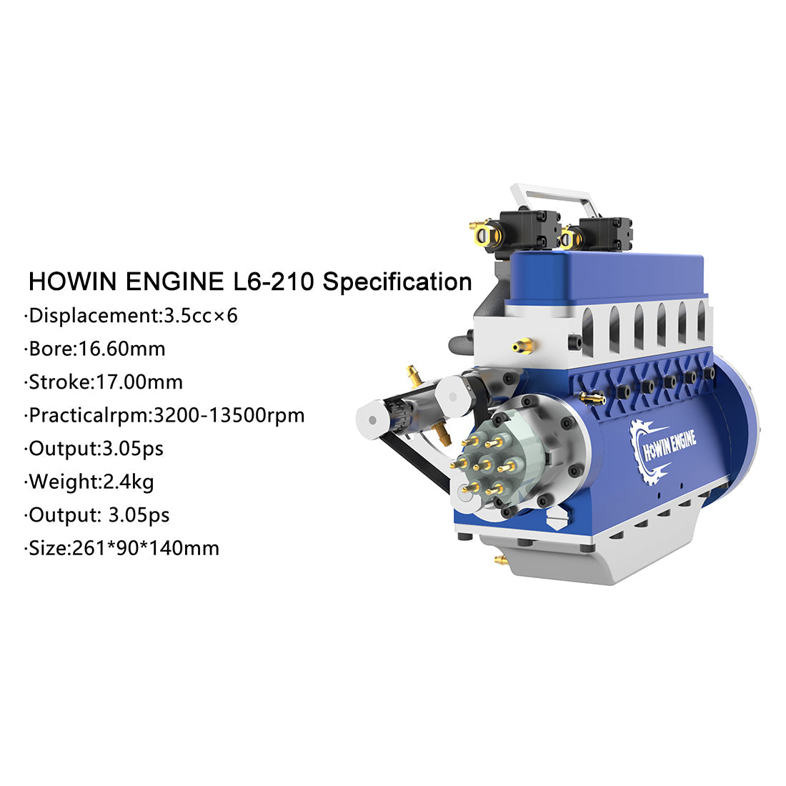 HOWIN L6-210 Working Inline-6 Engine Model