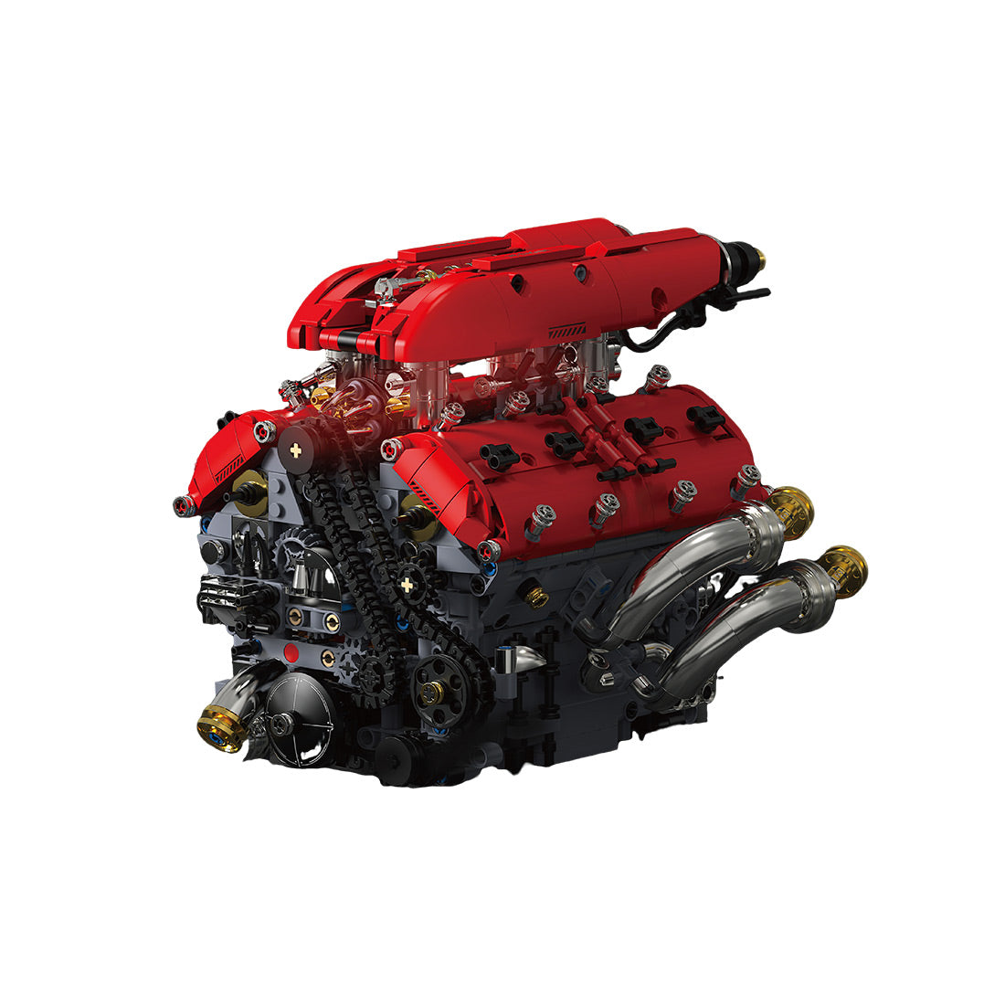 Ferrari V8 Engine Building Blocks Toy Set DOHC Naturally Aspirated MOC Motor Build Your Own V8 Engine - 350PCS