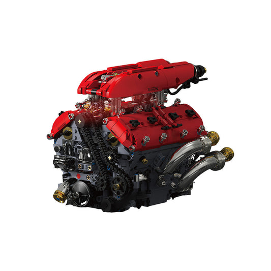 Ferrari V8 Engine Building Blocks Toy Set DOHC Naturally Aspirated MOC Motor Build Your Own V8 Engine - 350PCS