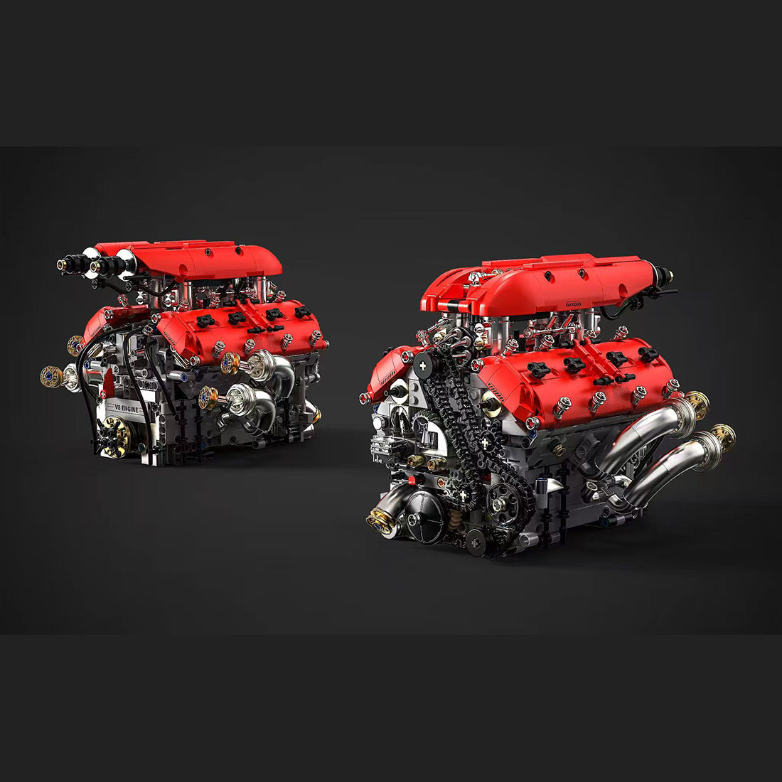 Ferrari V8 Engine Building Blocks Toy Set DOHC Naturally Aspirated MOC Motor Build Your Own V8 Engine - 350PCS