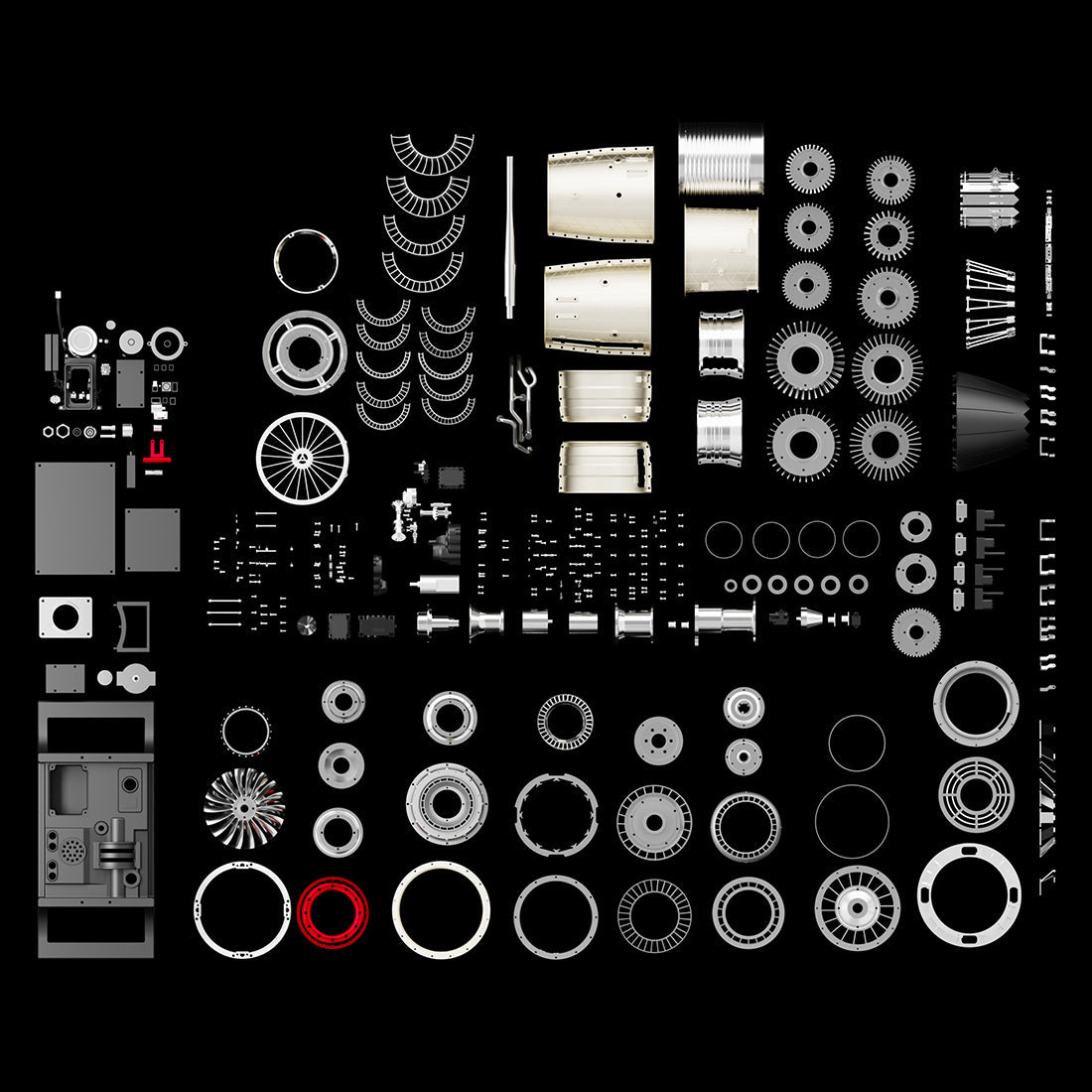F135 Military Turbofan Engine Model with Lights & Effects